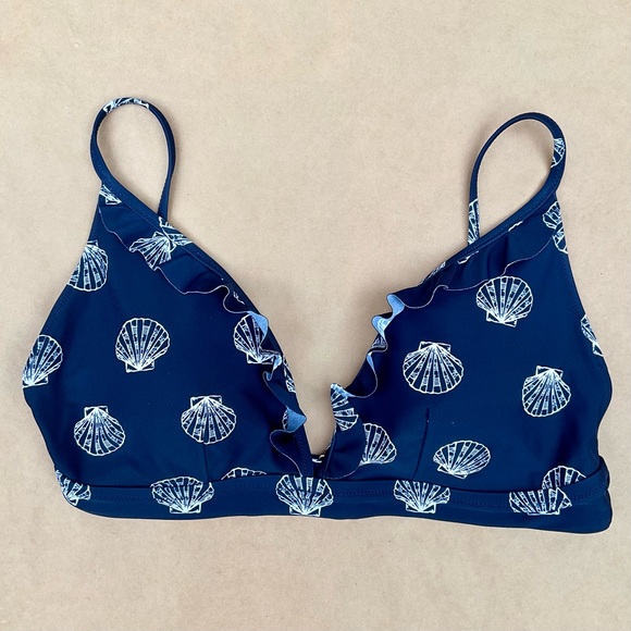 J. Crew & Shoshanna ❉ Nautical Navy Bikini Top & High Waist Bottoms 2pc Swimsuit - Picture 4 of 13